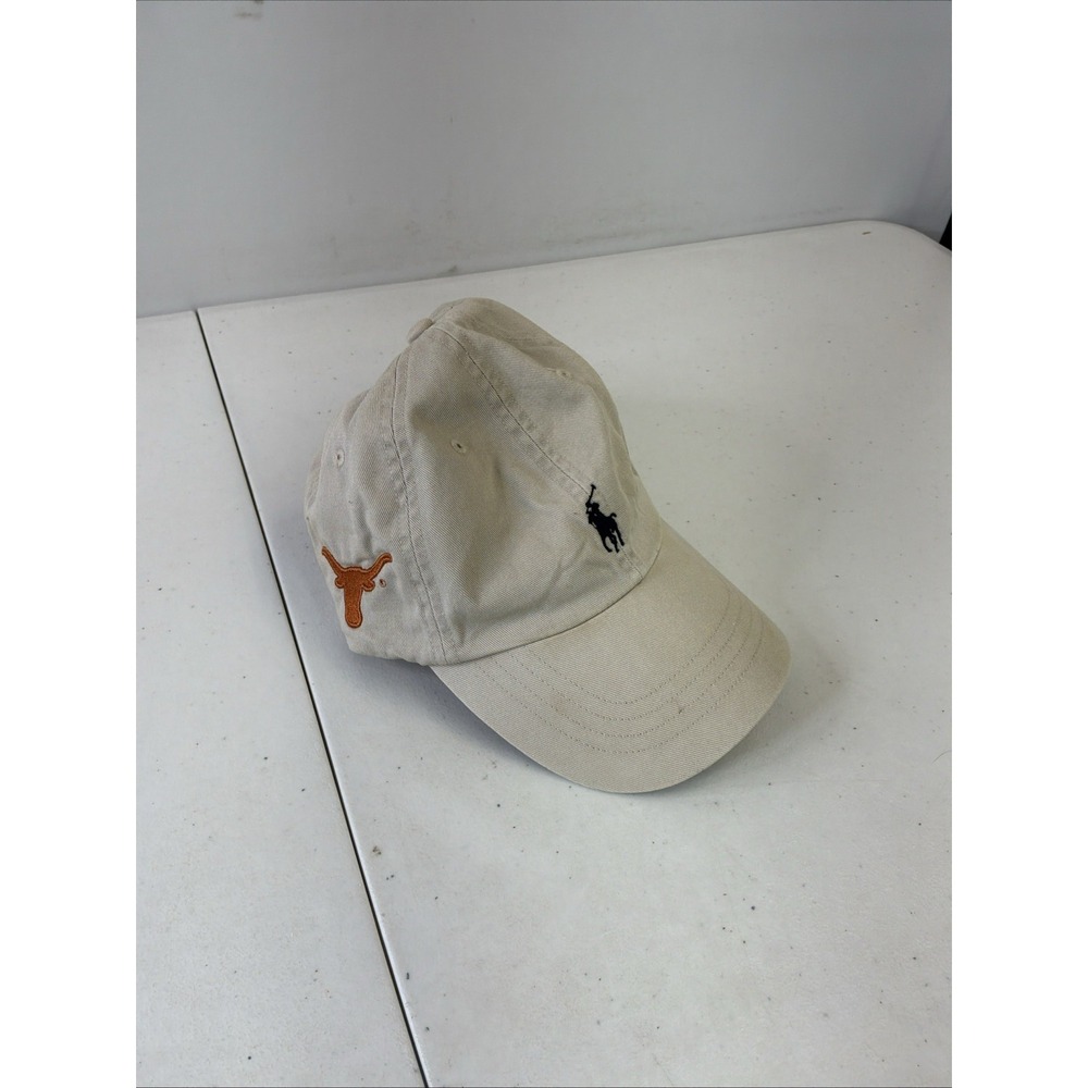 Polo Ralph Lauren Baseball Cap Hat Khaki Tan Pony Logo Adjustable Texas Longhorn